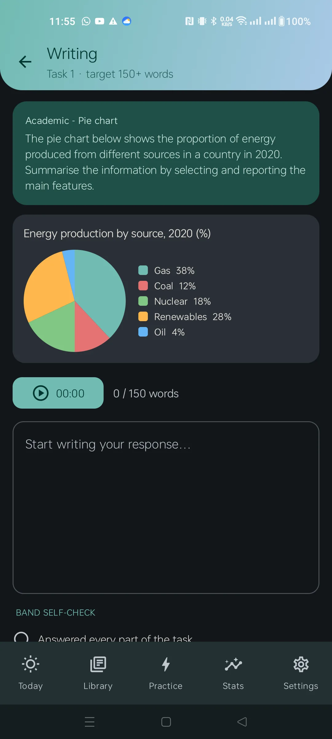 BandUp Writing task with chart