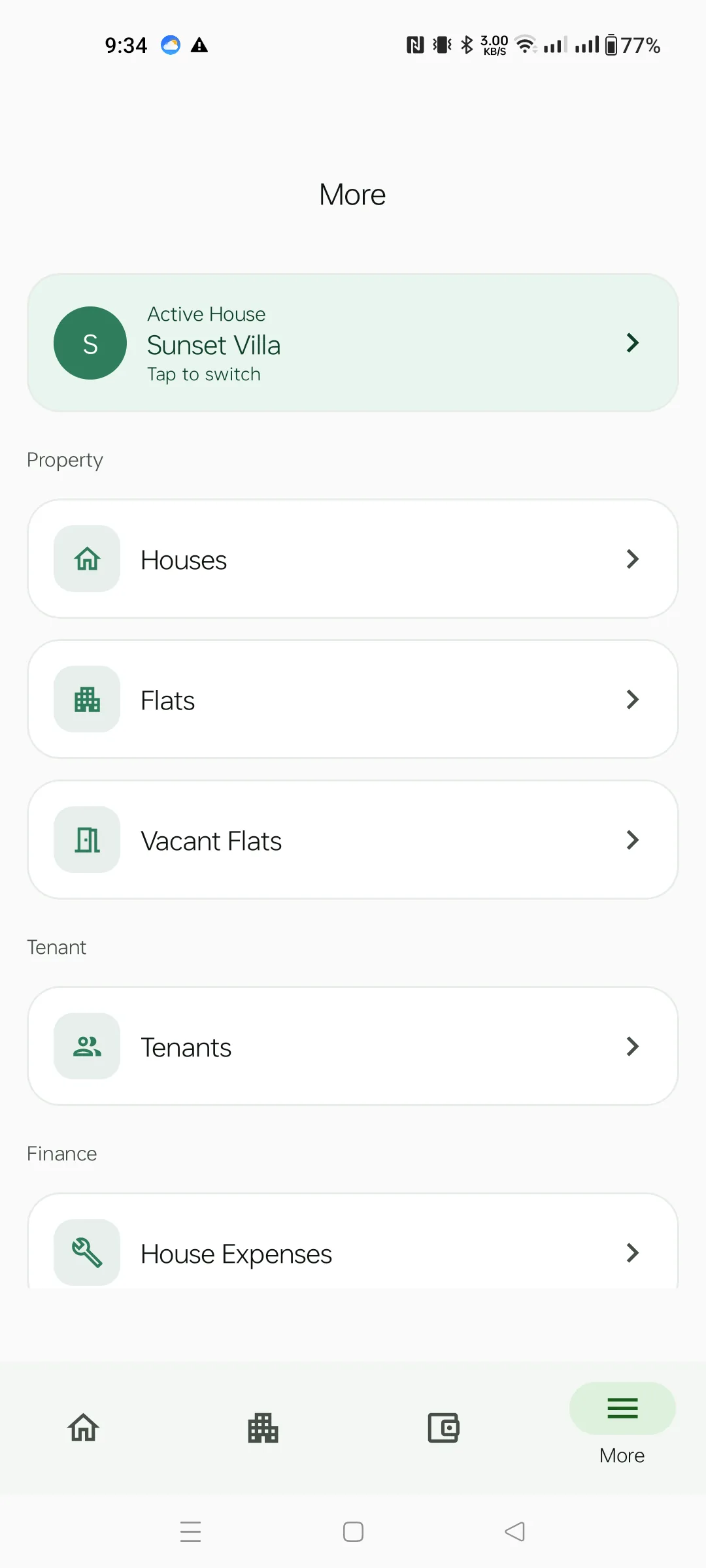 More menu — top