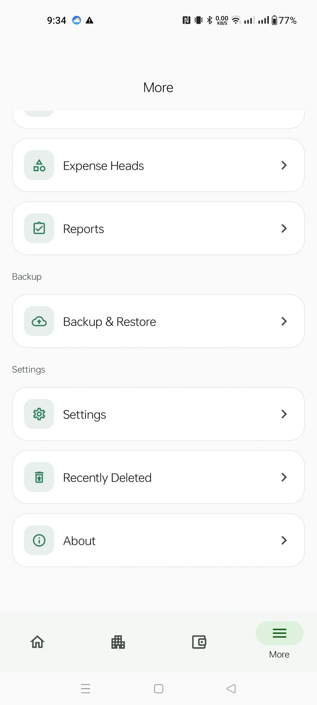 More menu — bottom