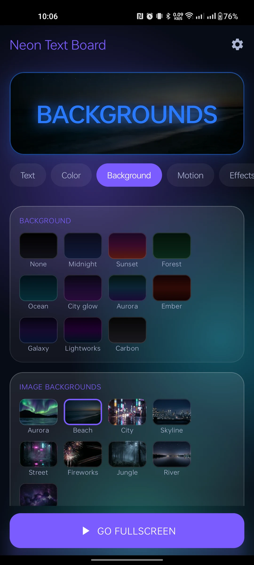 Gradient and image background picker