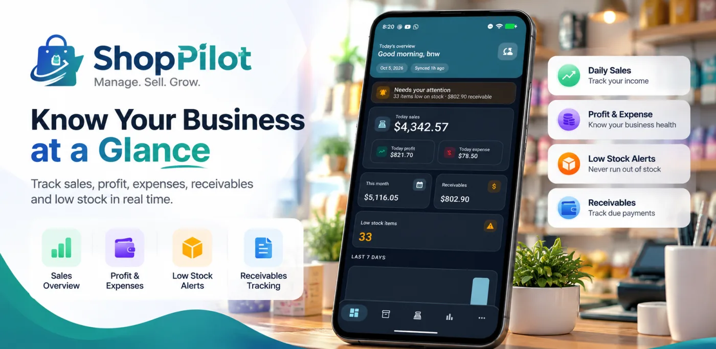 ShopPilot business overview dashboard