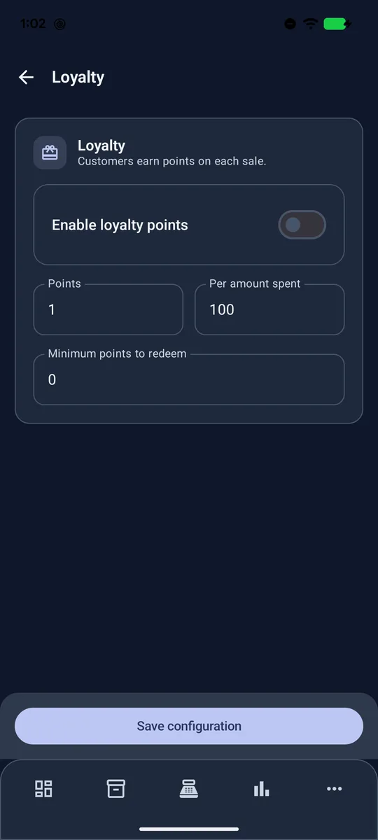 Loyalty settings