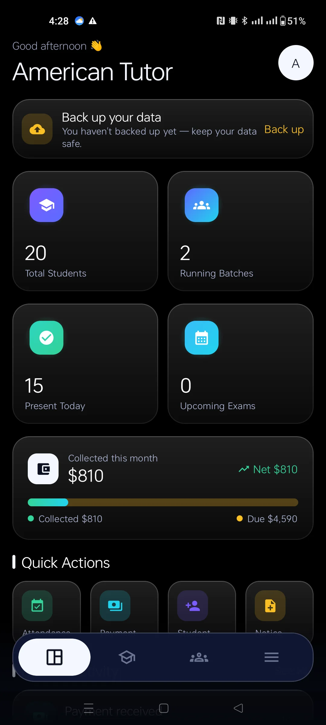 TutorDesk dashboard